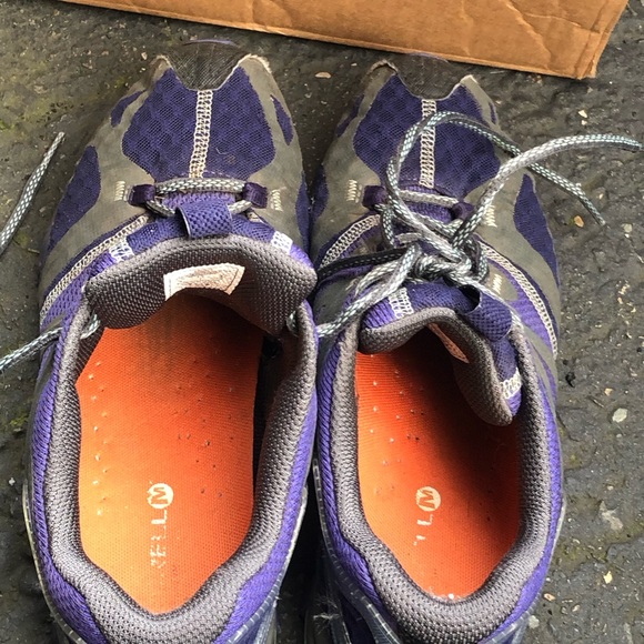 MERRELL Grassbow Equinox Air Women’s Gray Purple Hiking Shoes Size 10 - Picture 9 of 11